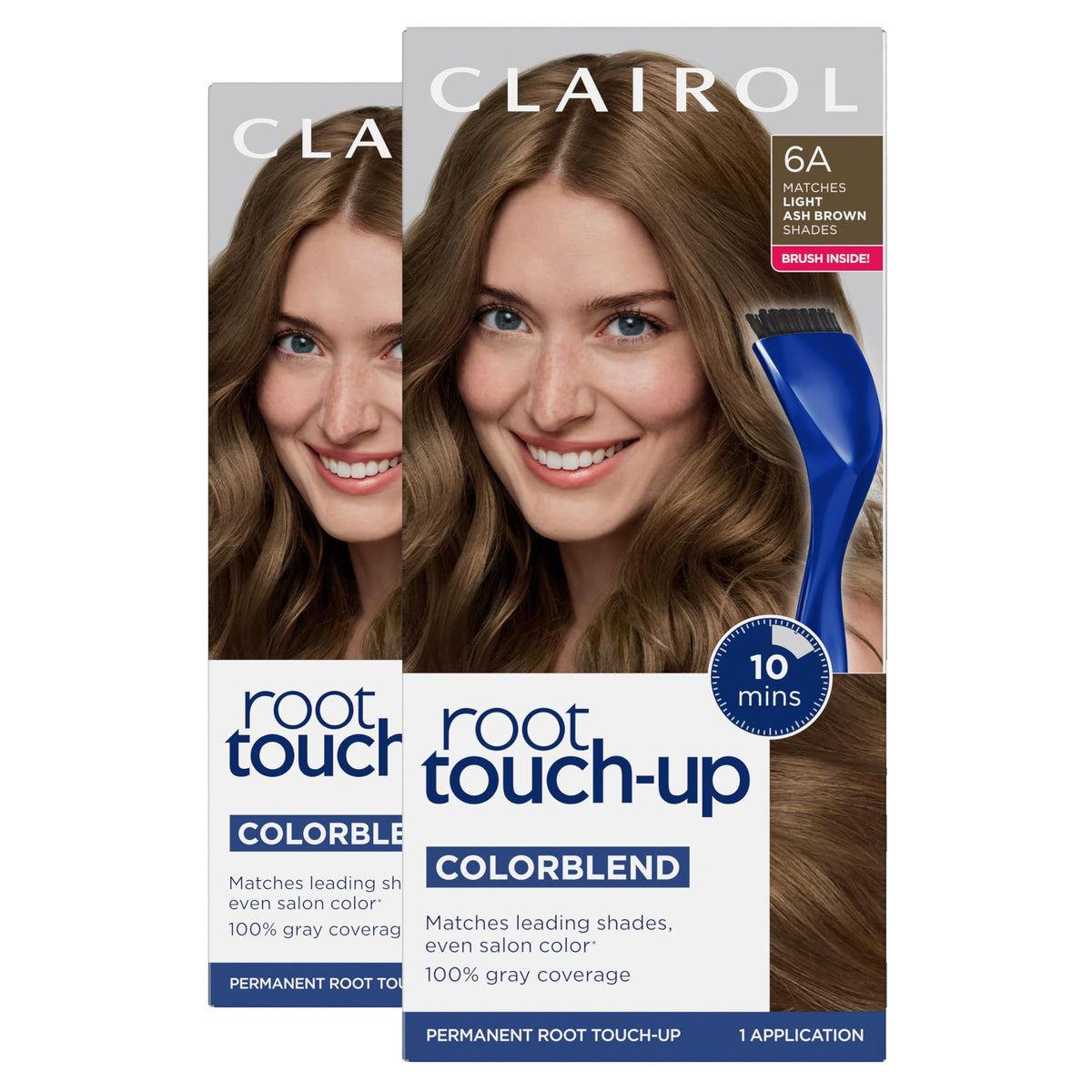 Clairol Root Touch-Up packaging shows complete at-home color refresh kit.