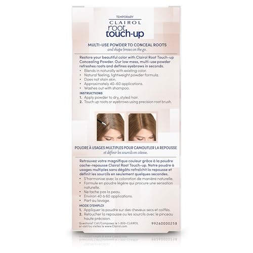 Clairol Root Touch-Up Powder brush enables precise natural blending.