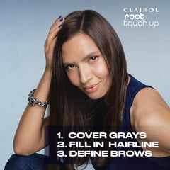 Clairol Root Touch-Up Powder precision brush targets single strands and temples without bulk.