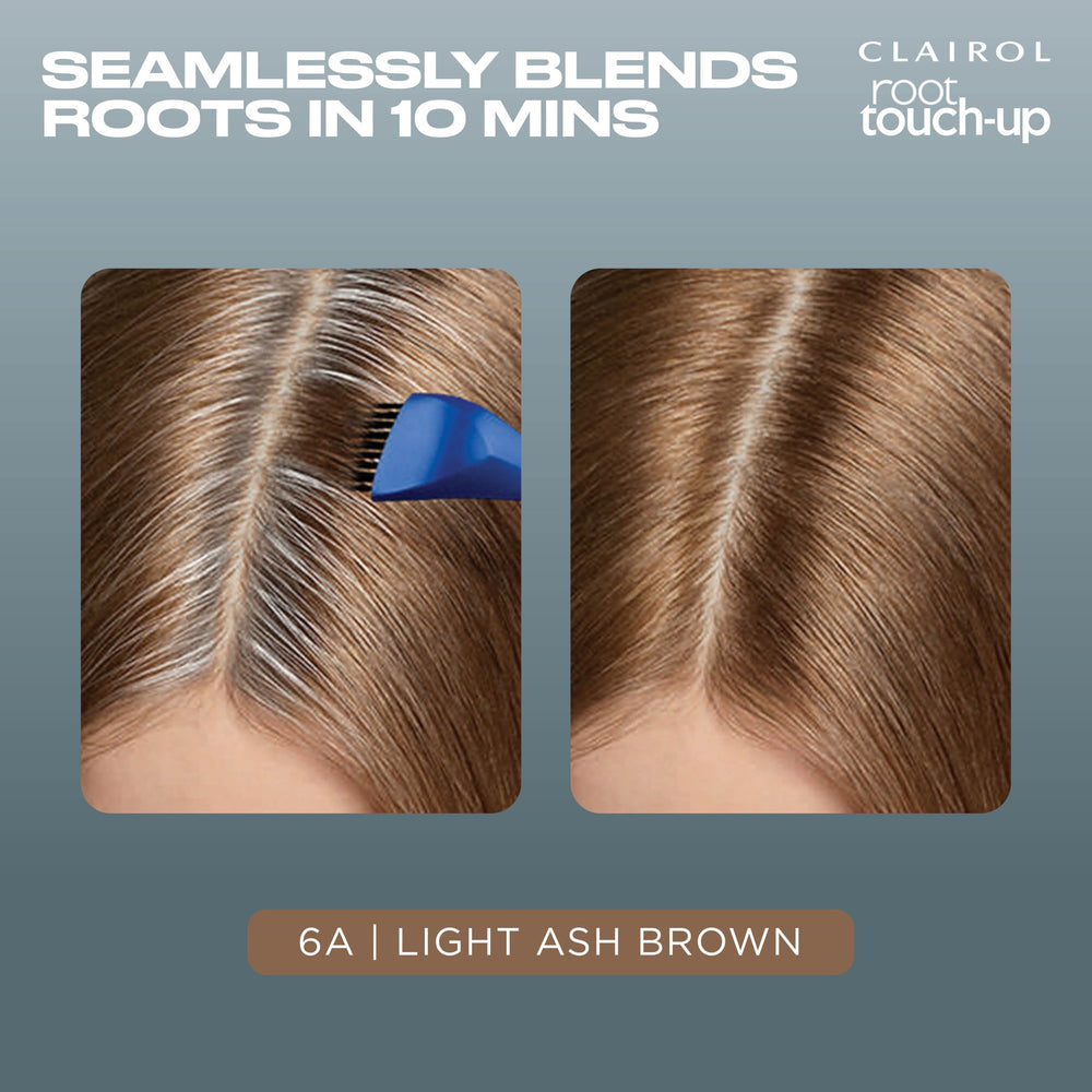Clairol Root Touch-Up timer view shows a 10-minute color.