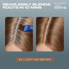 Clairol Root Touch-Up timer view shows a 10-minute color.