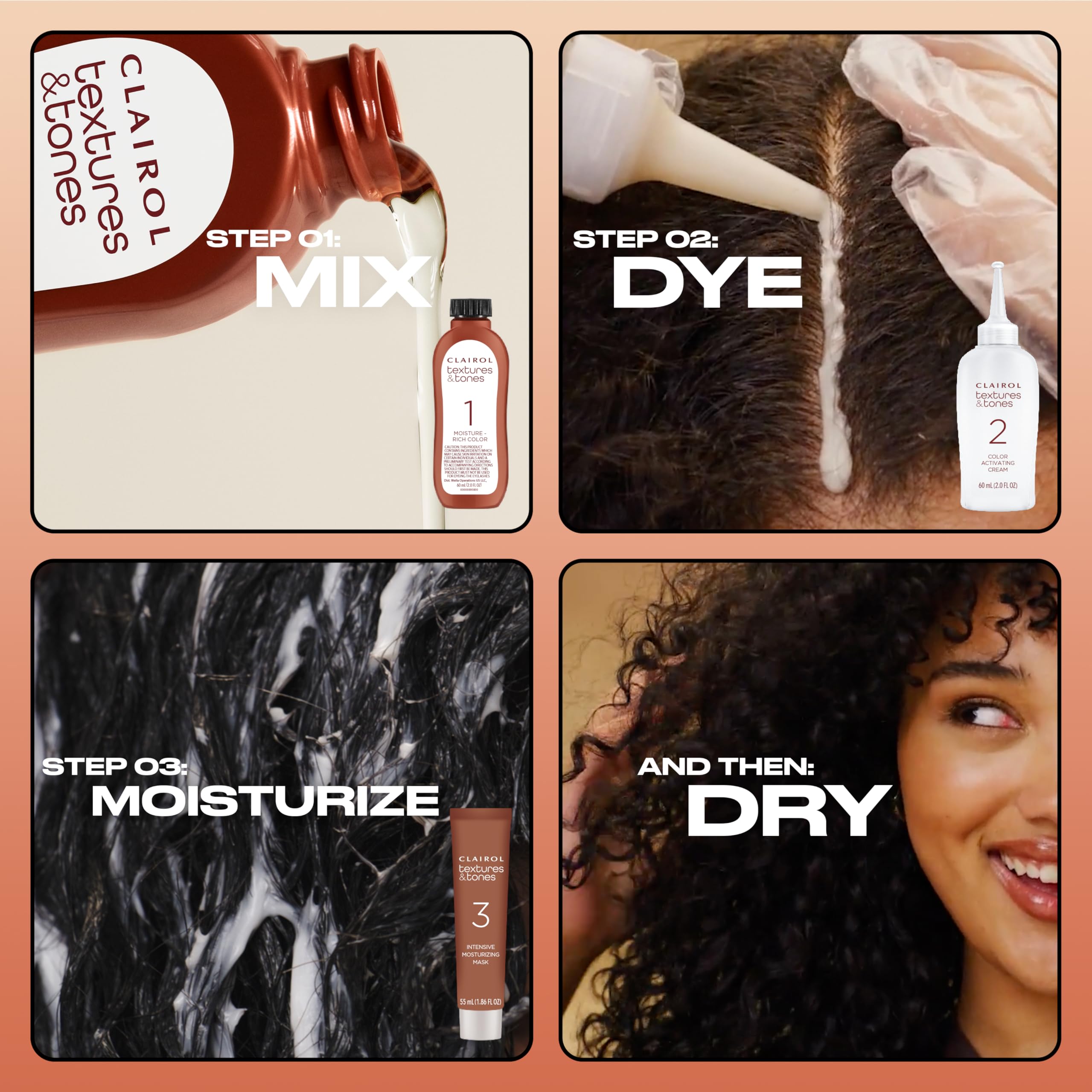 Compact packaging keeps the dye kit organized for home color sessions.