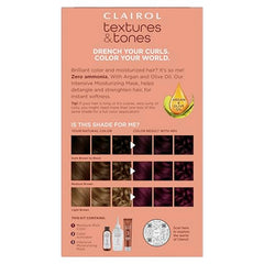 Clairol Textures & Tones Berry Burgundy swatches preview shade for curls