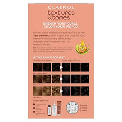 Clairol Textures & Tones Natural Black box showing shade.
