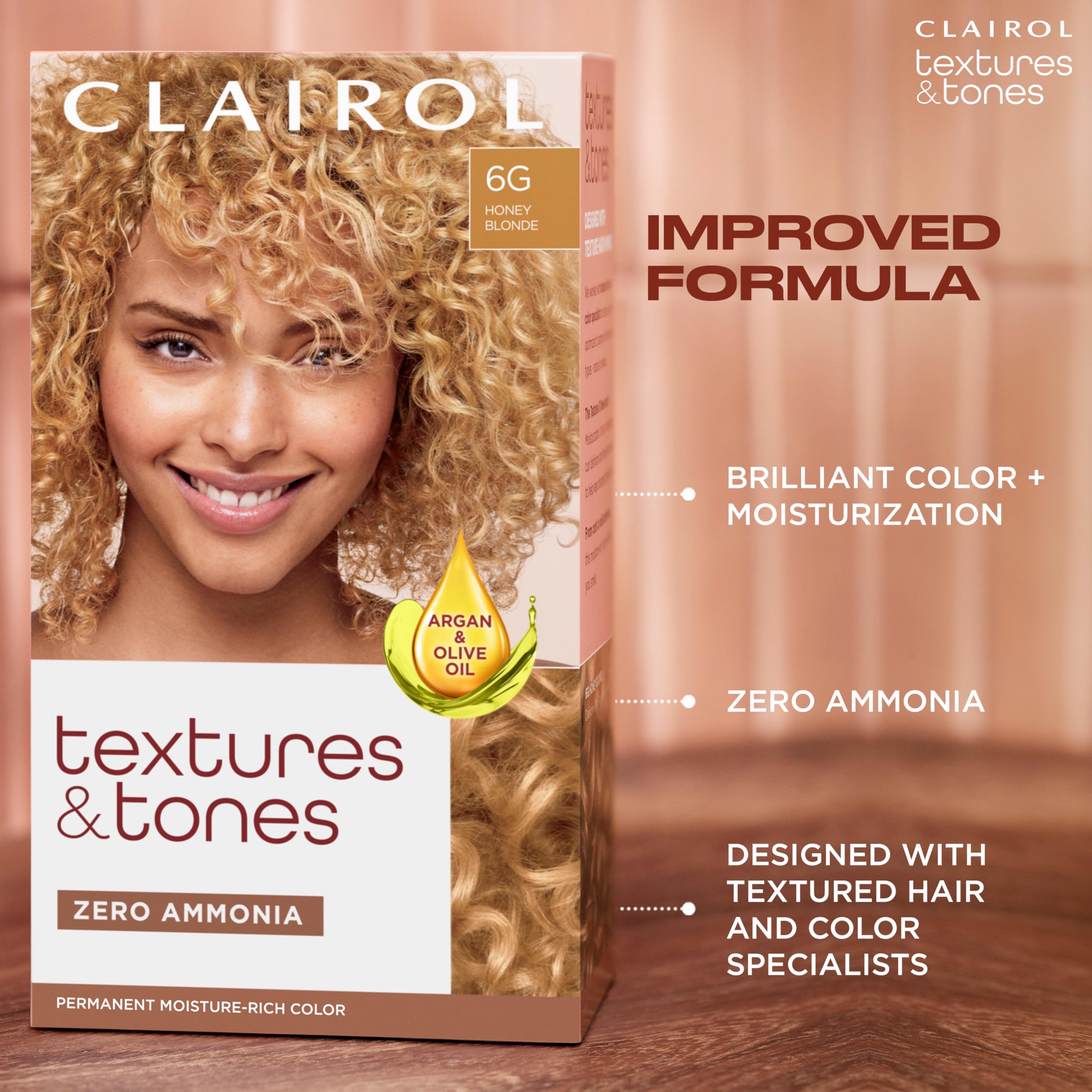 Clairol Textures & Tones textured hair care system packaging highlights