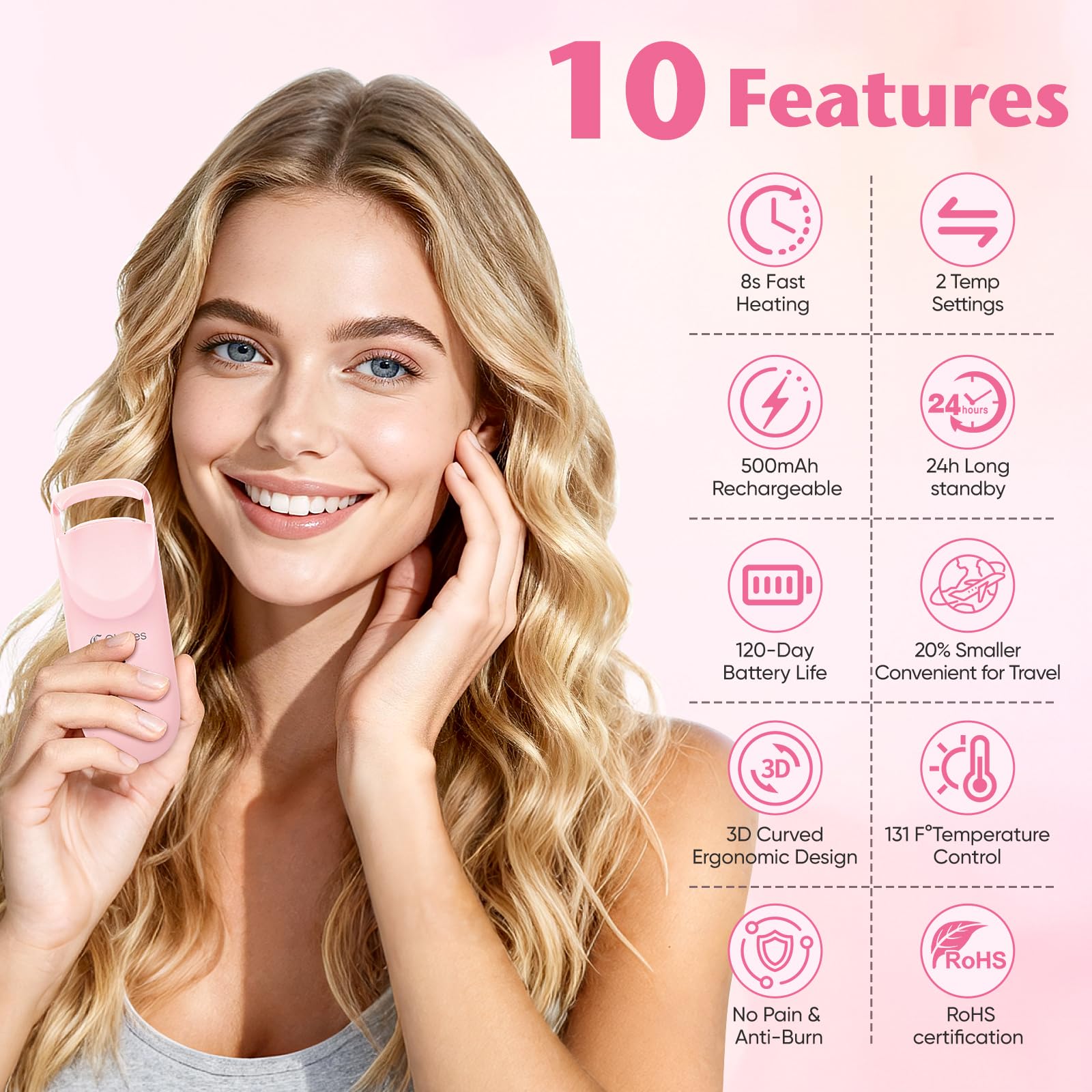 Claities curler showing 3-second styling for quick curl
