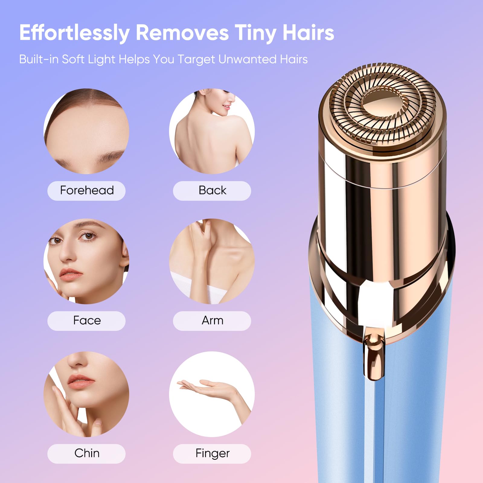 Claities USB-rechargeable razor with LED light aids easy grooming anywhere.
