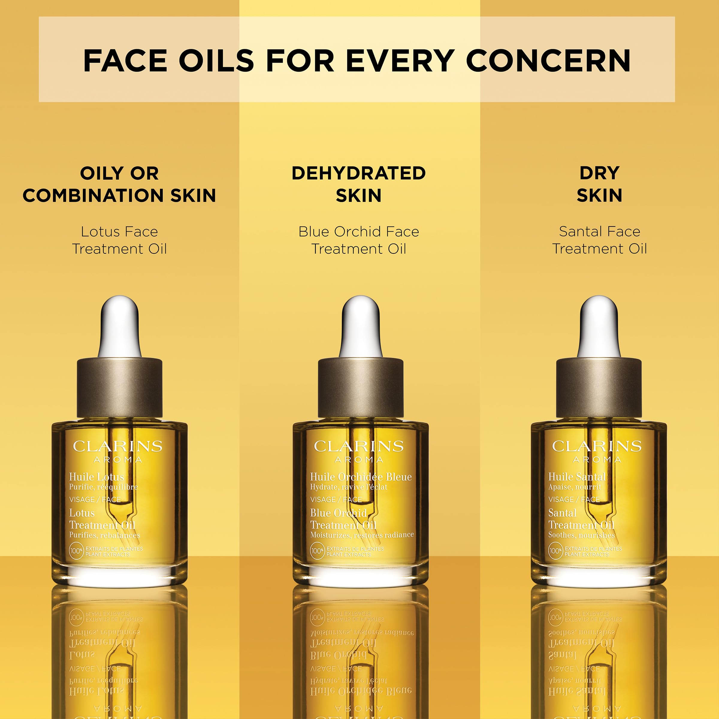 Clarins green beauty approach with 100% natural plant extracts.
