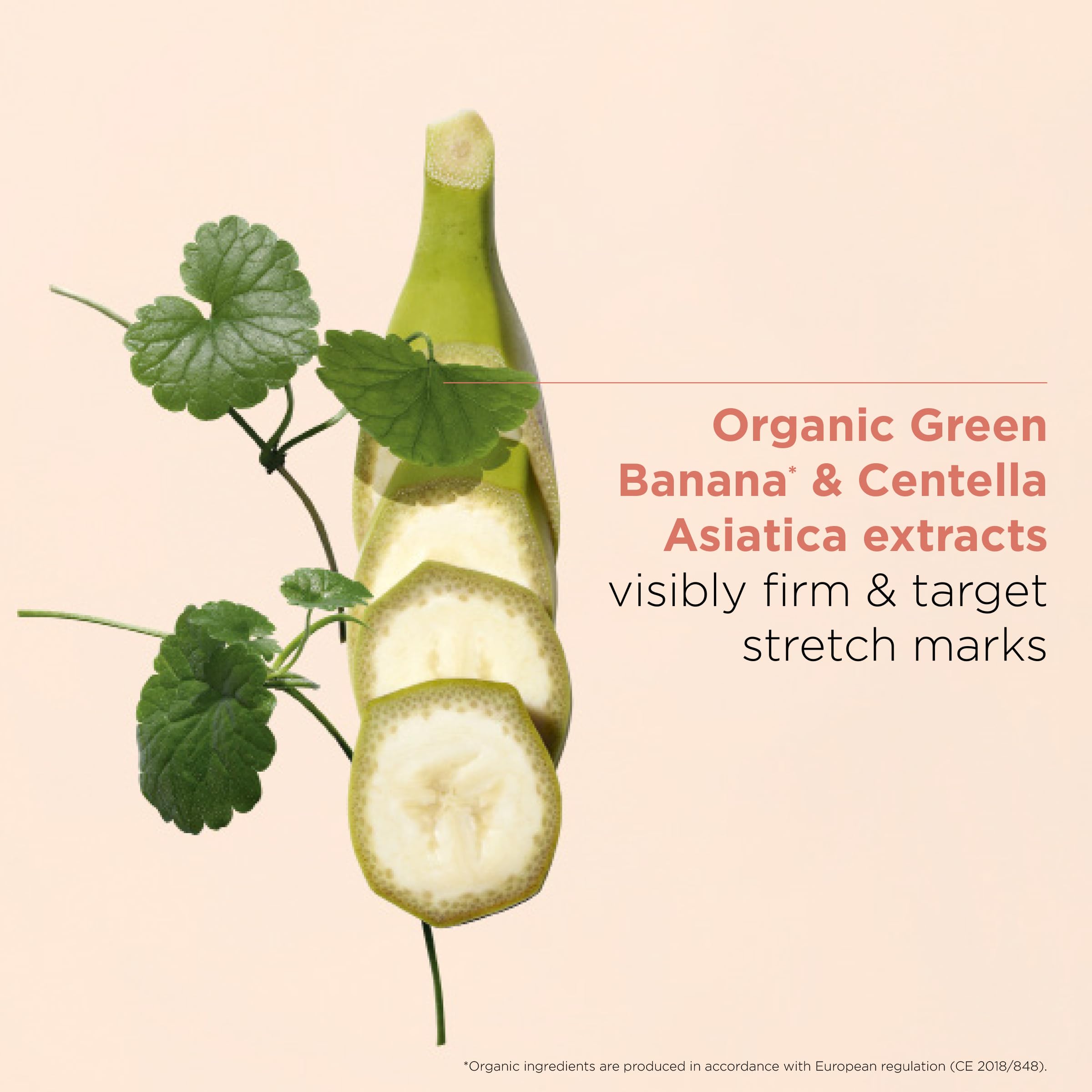 Clarins Body Partner Stretch Mark Expert applied on a pregnant belly for hydration