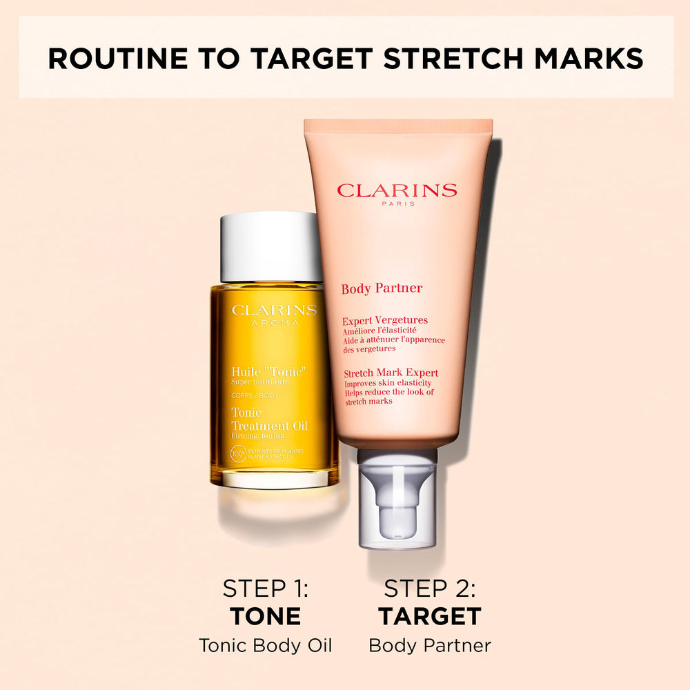 Cream on arm showing texture and absorption with Clarins product