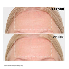 Clarins Double Serum pump dispensing action enables easy, even application.
