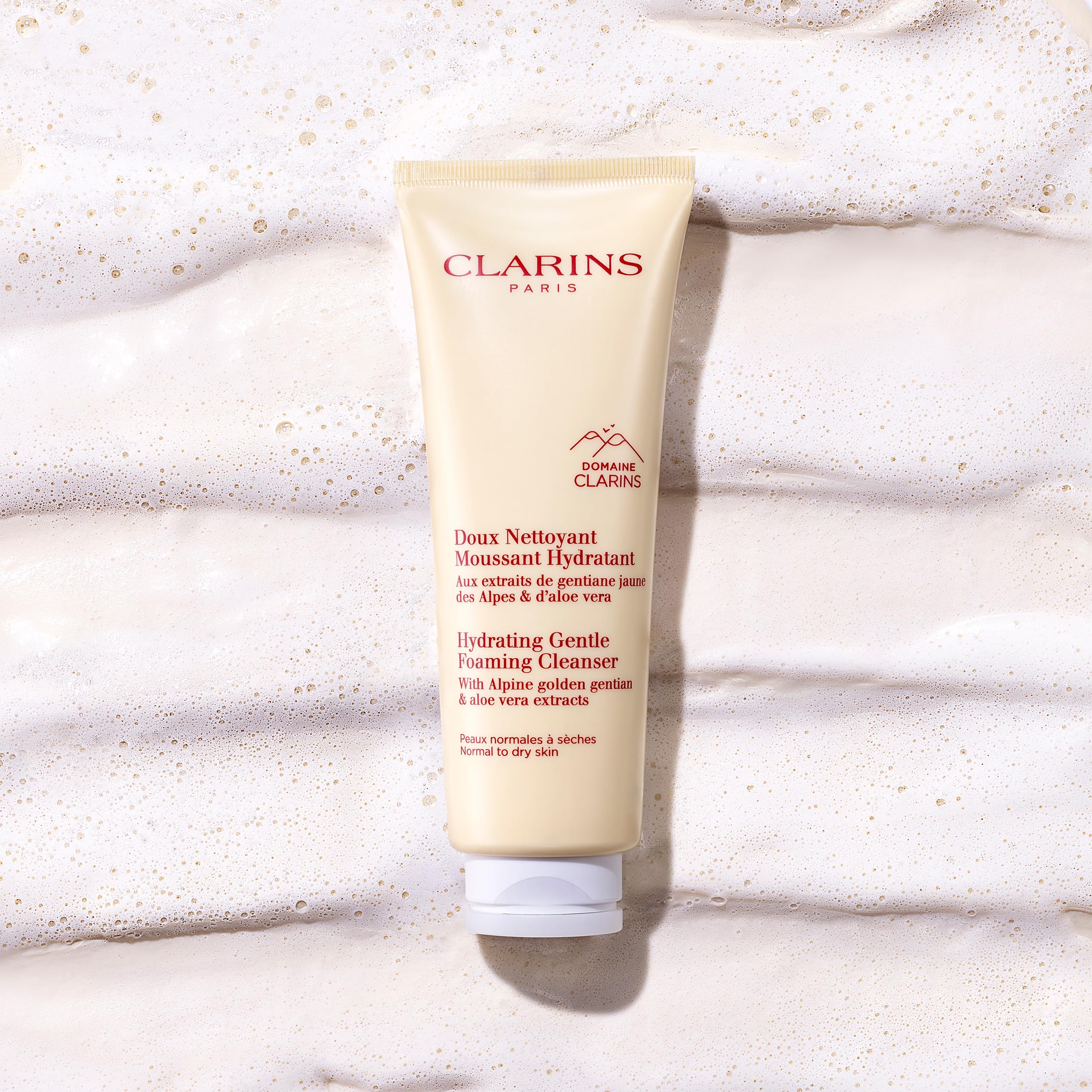 Clarins Hydrating Gentle Foaming Cleanser contains aloe extract to boost hydration.