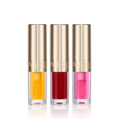 Clarins Lip Comfort Oil Cherry swatch with vibrant color and moisture