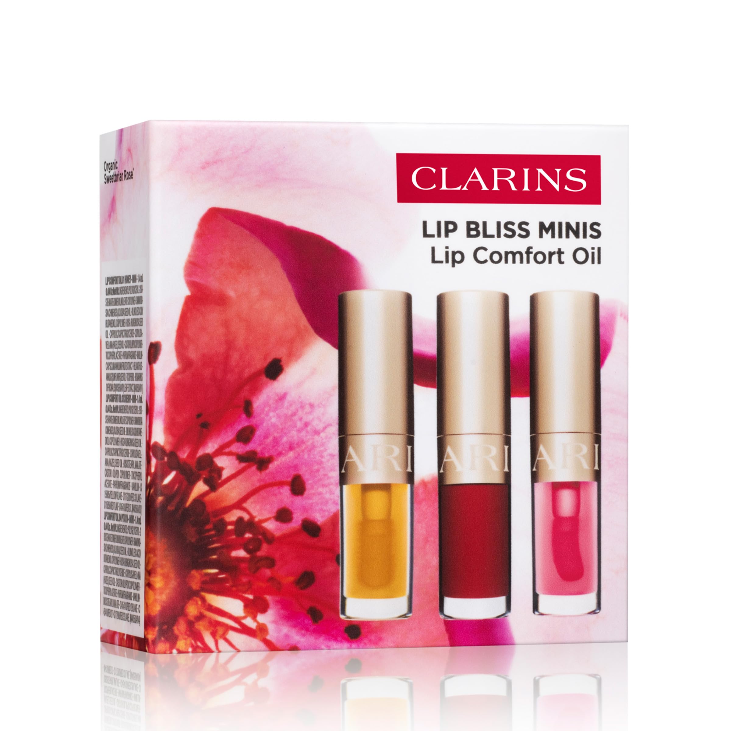 Clarins Lip Comfort Oil Pitaya swatch offering gloss and hydration