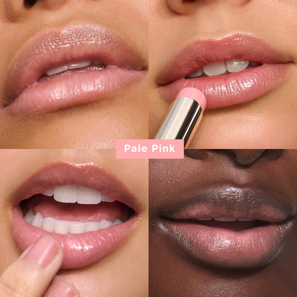 Clarins Lip Oil Balm pale pink tube ready for quick touch-ups.