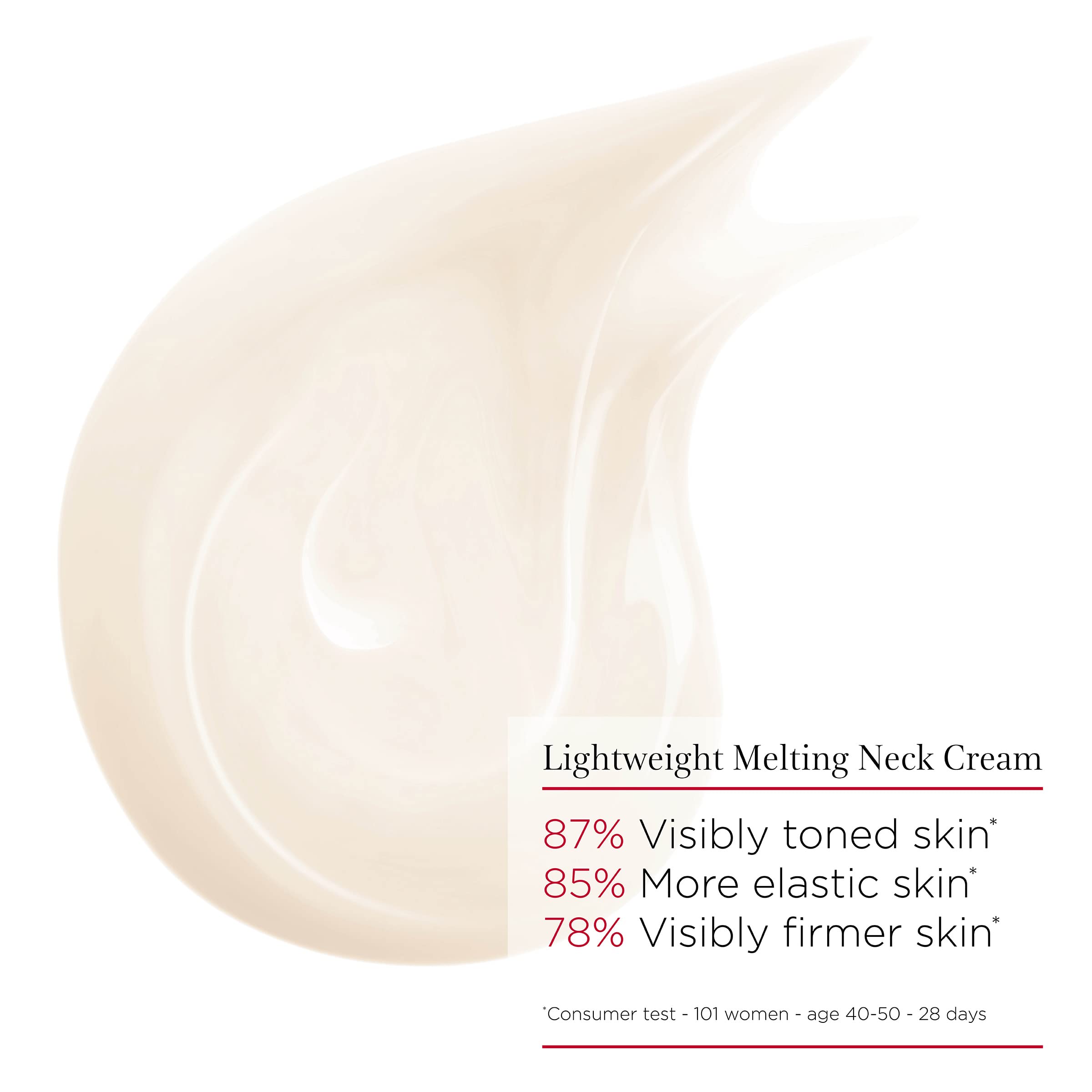 Glass jar of Clarins neck cream with soft lighting conveying premium anti-aging care.