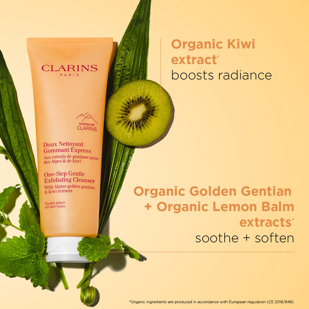 Close-up of plant-based beads in Clarins One-Step Gentle Exfoliating Cleanser