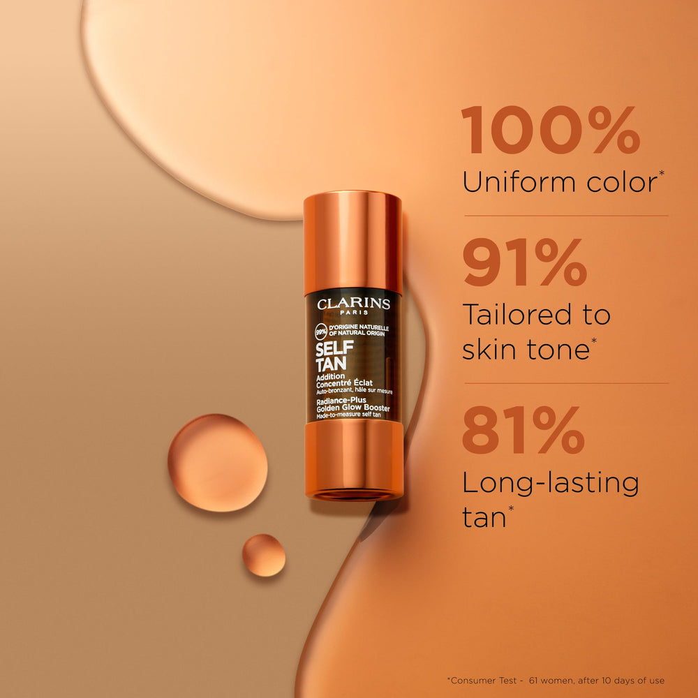 Clarins Self Tanning Face Drops dropper for precise mix with moisturizer.