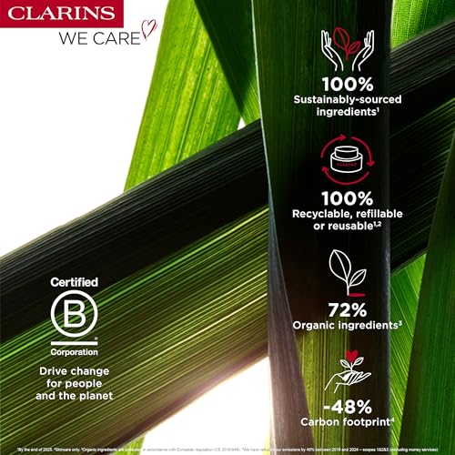 Closeup of Clarins Self Tanning Milky Lotion bottle