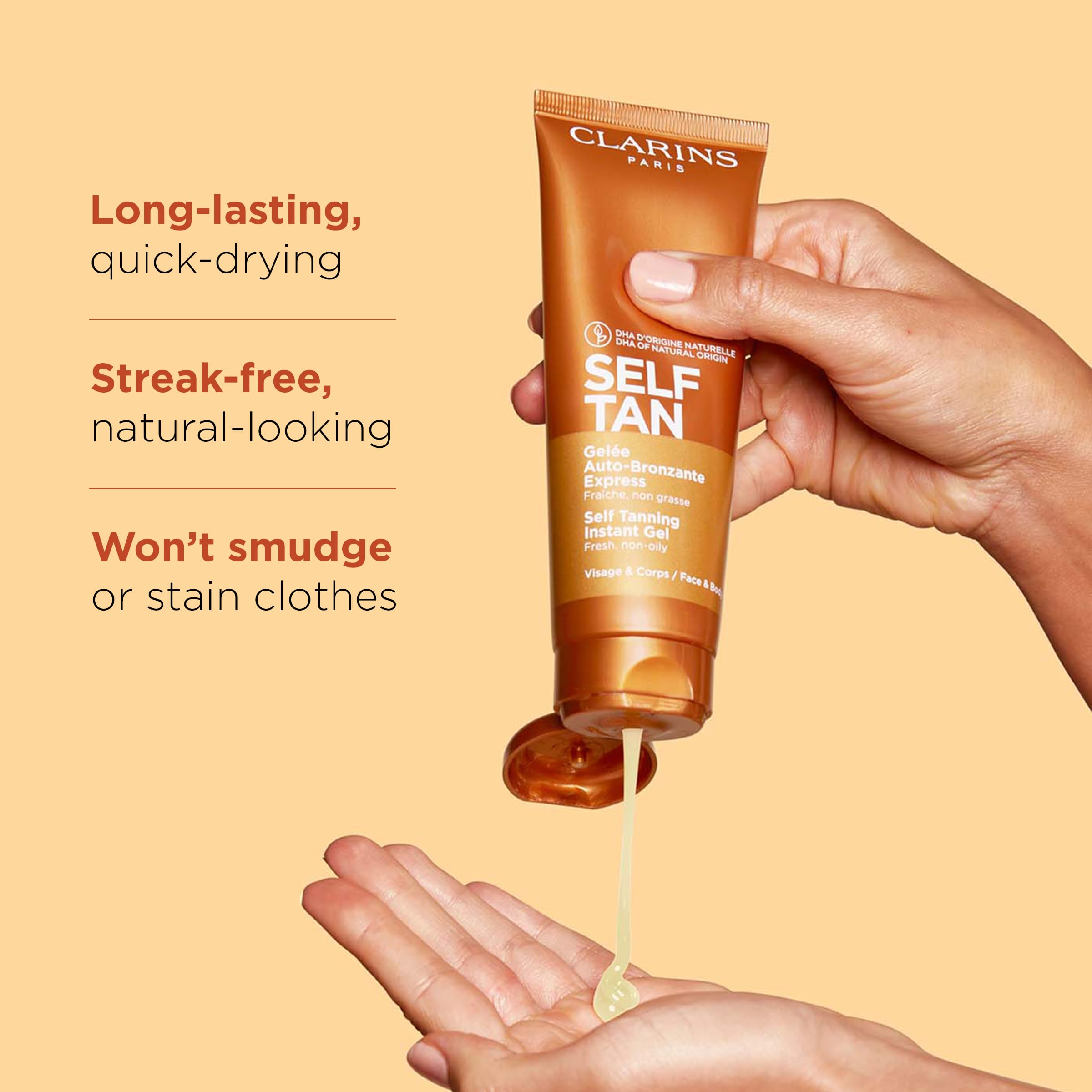 Clarins Self Tanning Tinted Gel delivers an even, natural glow
