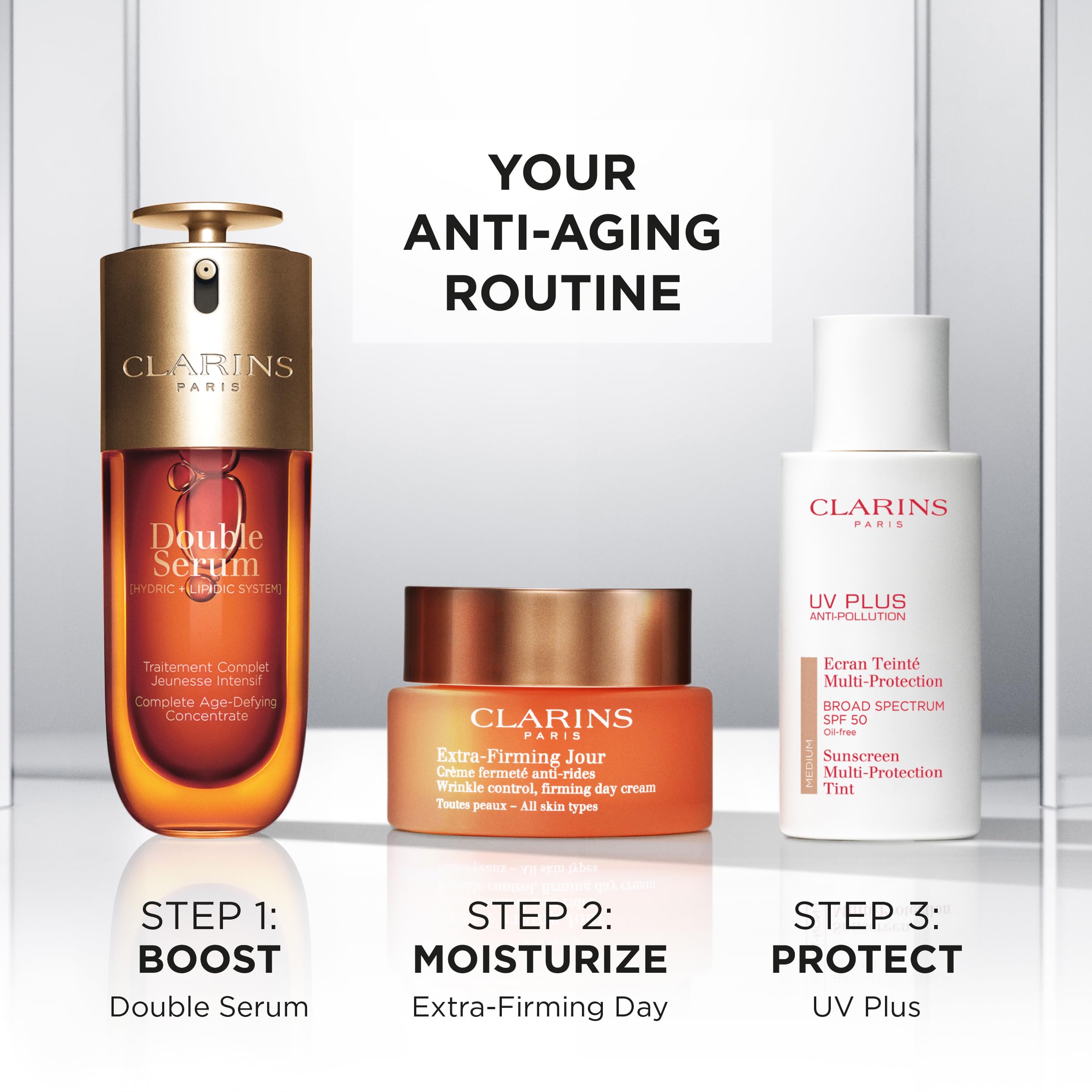 Clarins UV Plus medium shade blends with medium skin tones for seamless color.