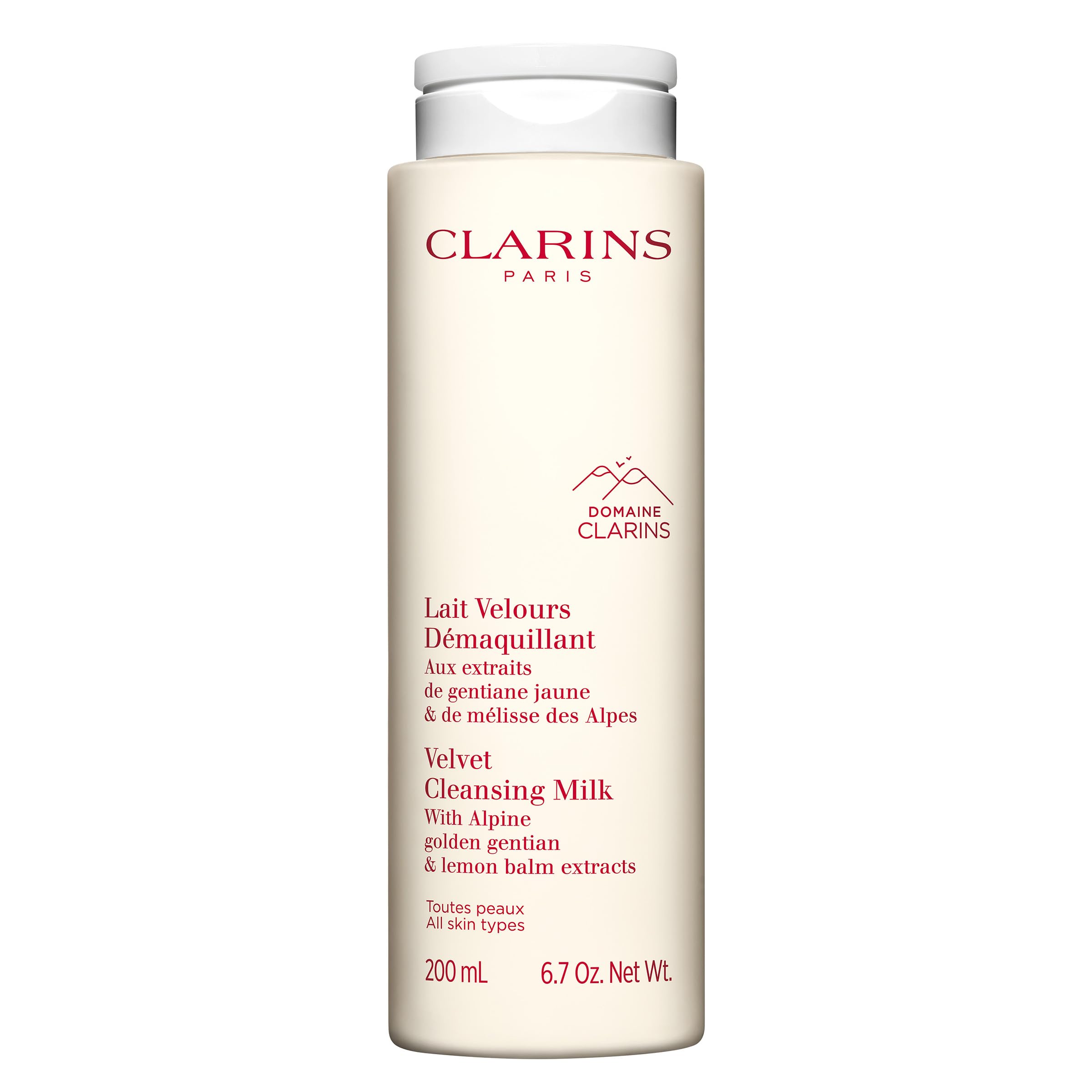 Clarins Velvet Cleansing Milk bottle for a gentle daily cleanse.