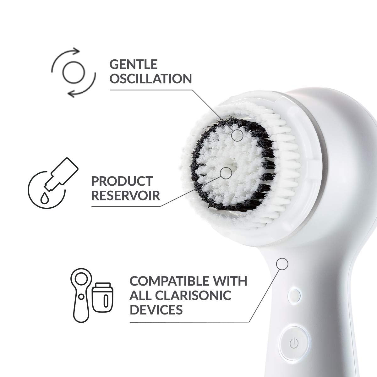 Clarisonic Sensitive brush head for Alpha Fit with soft bristles and cushion