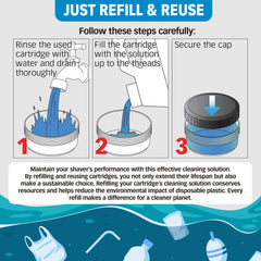 32oz refill bottle extends cleaning routine with up to six cartridges