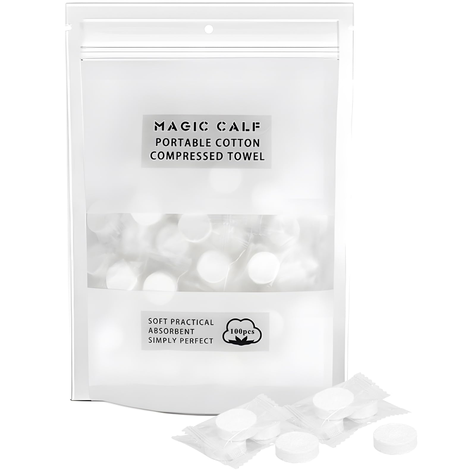 Toalla Classycoo comprimida, 100 piezas en caja, ideal para viajes.