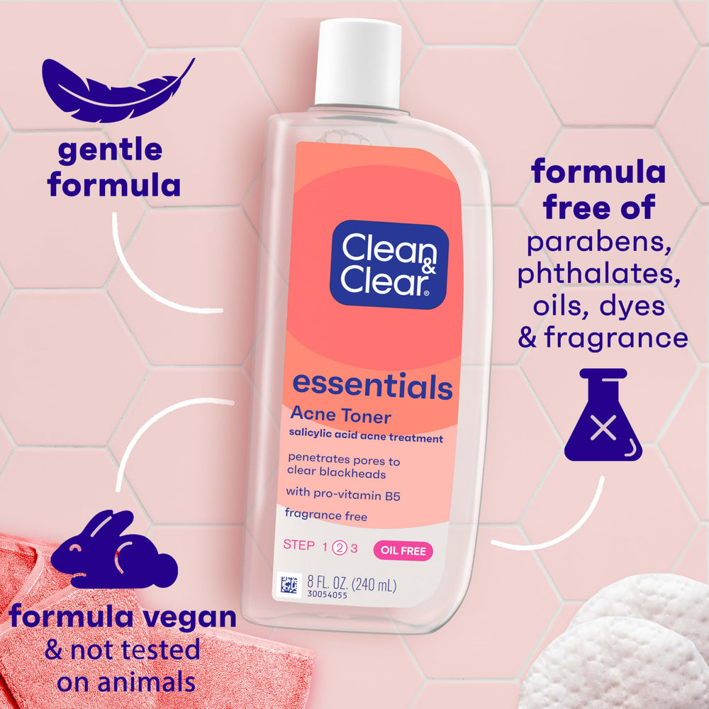 Clean & Clear Essentials 2% salicylic acid targets clogged pores.