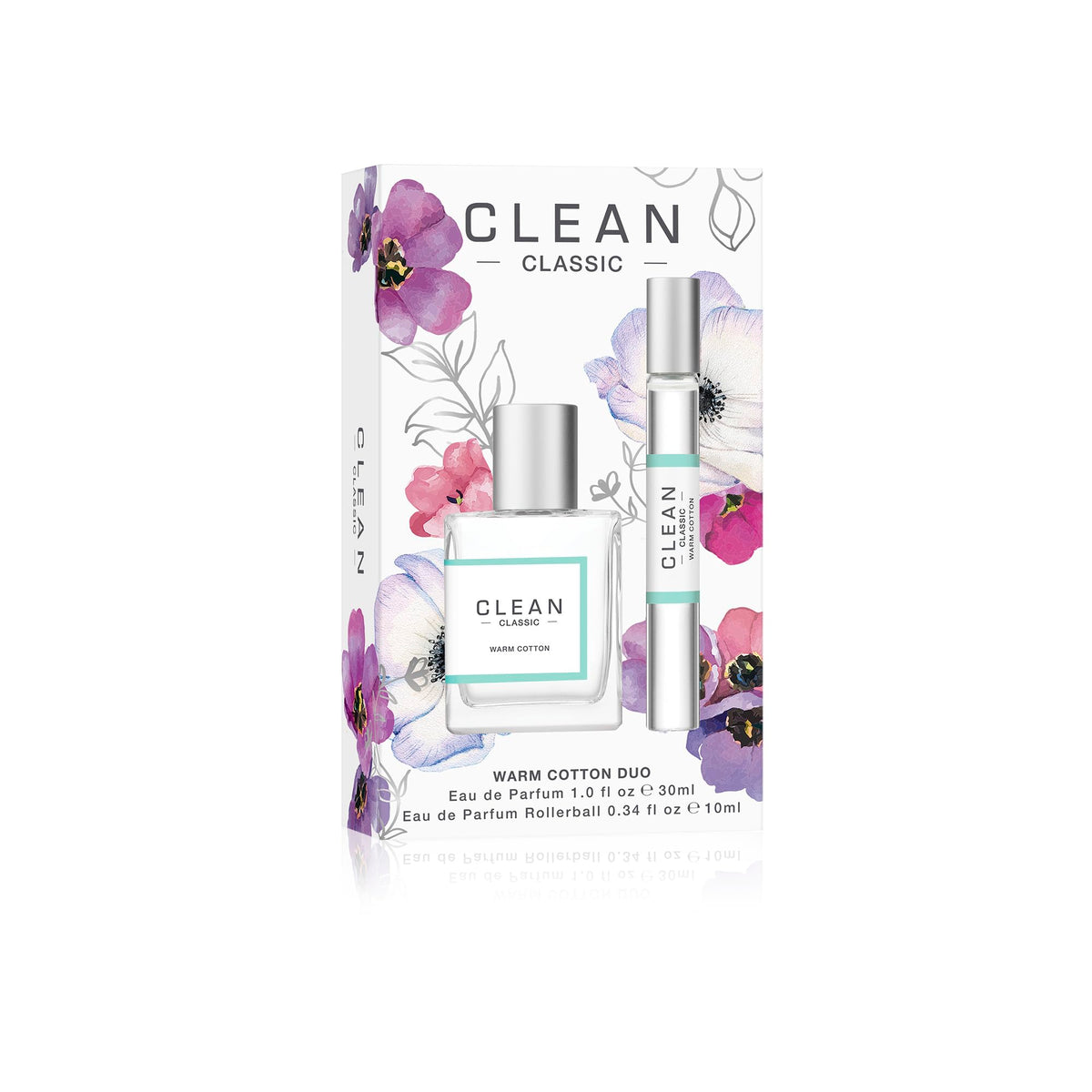 CLEAN CLASSIC Warm Cotton duo packaging is gift-ready for the holidays.