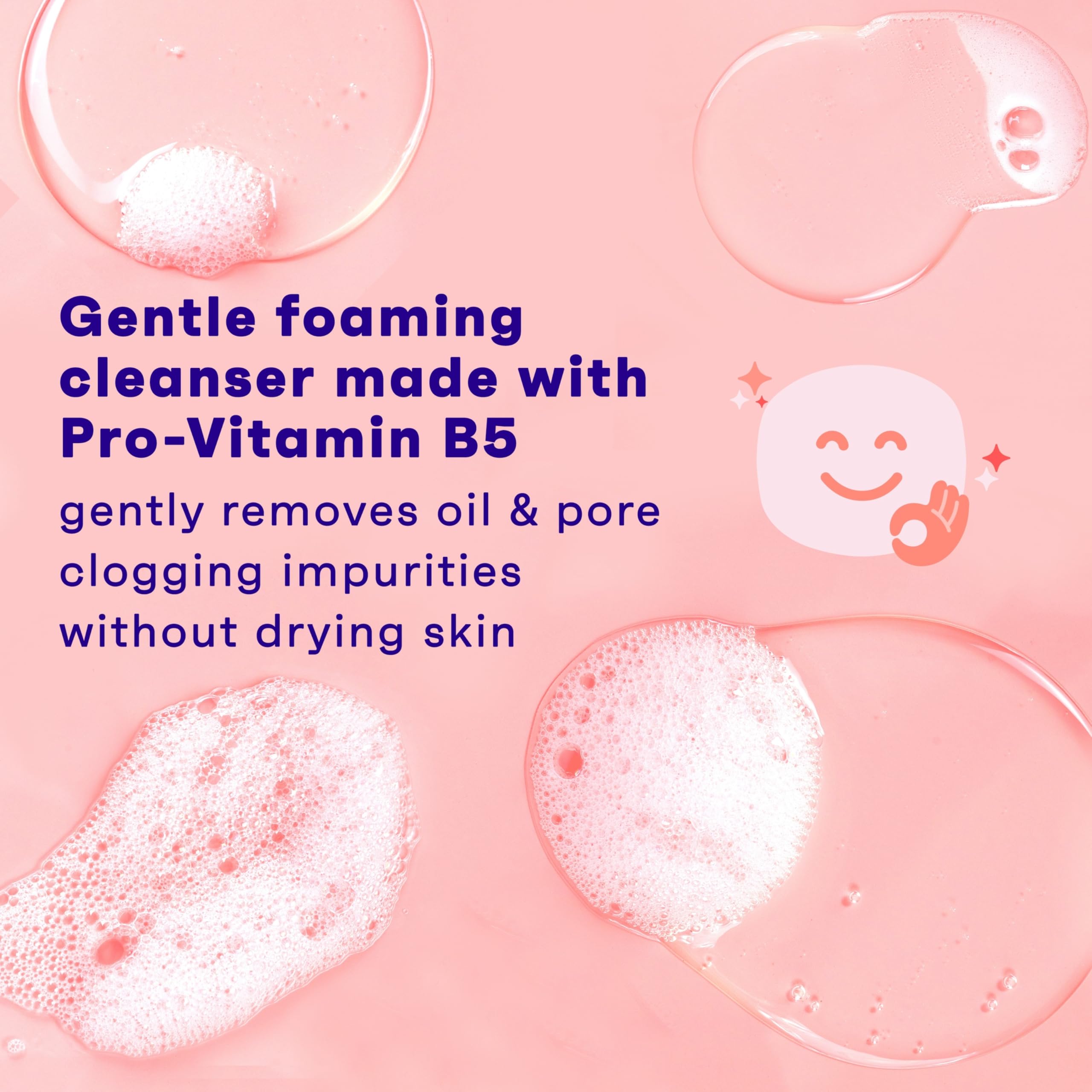 Clean & Clear Essentials Pro-Vitamin B5 close-up highlights nourishing care.