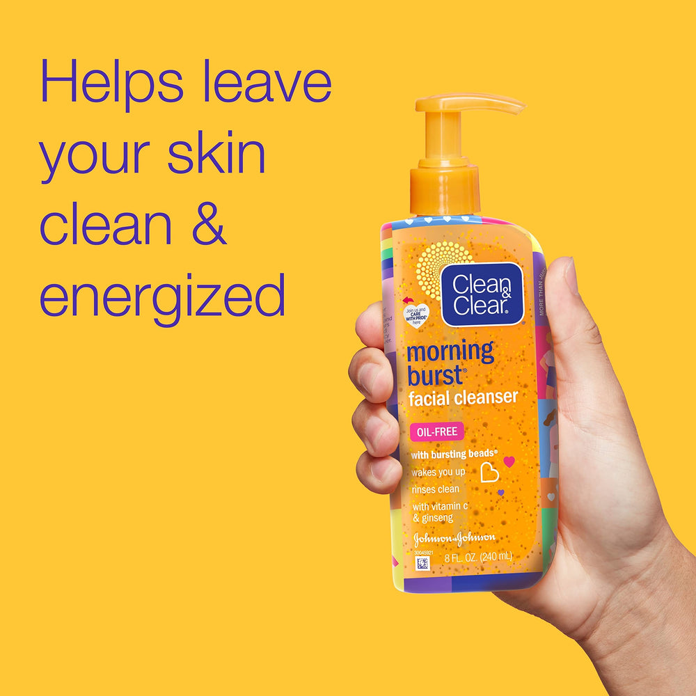 Clean & Clear Morning Burst botella 8oz para energizar la piel por la mañana.