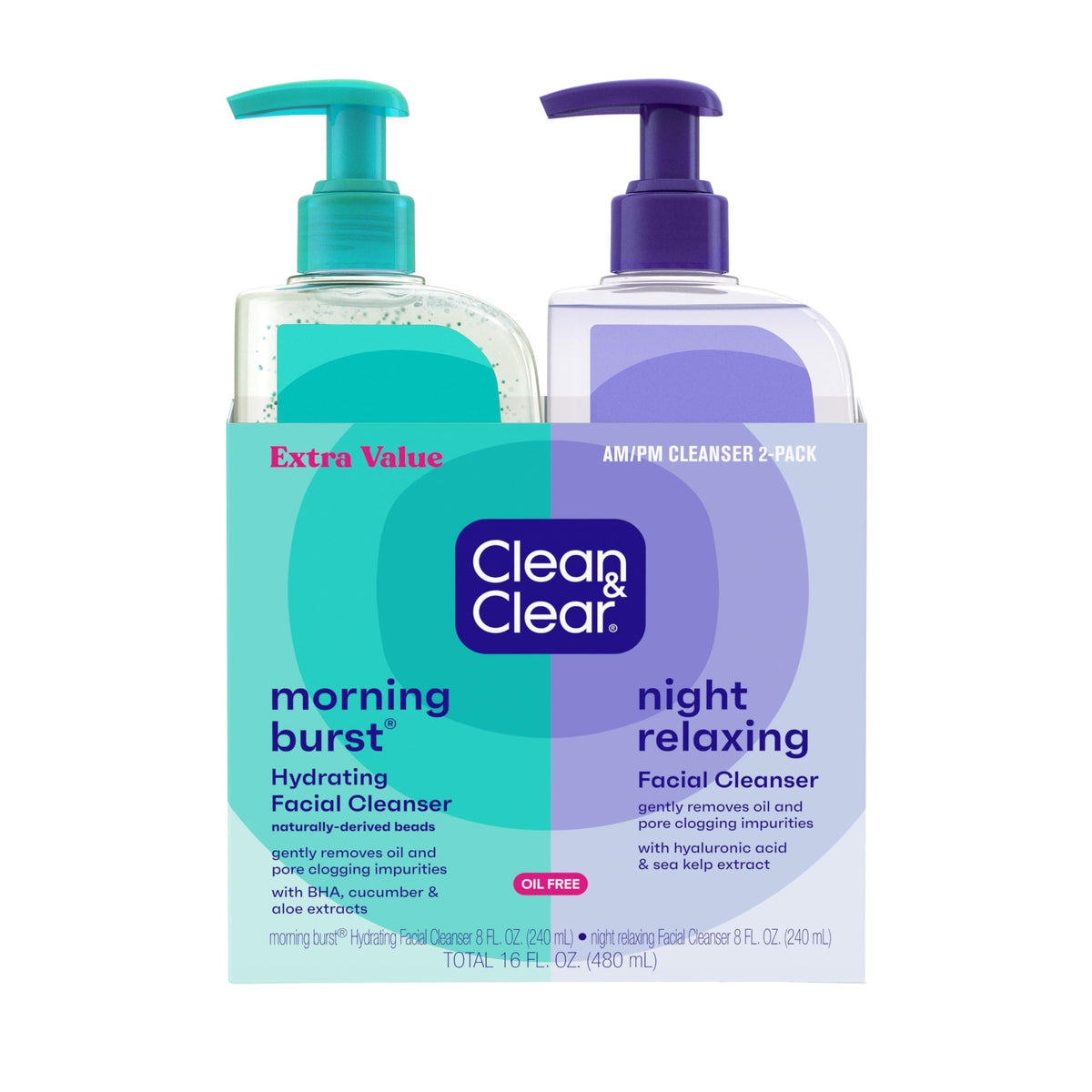 Clean & Clear Morning Burst botella, despertar con piel hidratada y fresca.