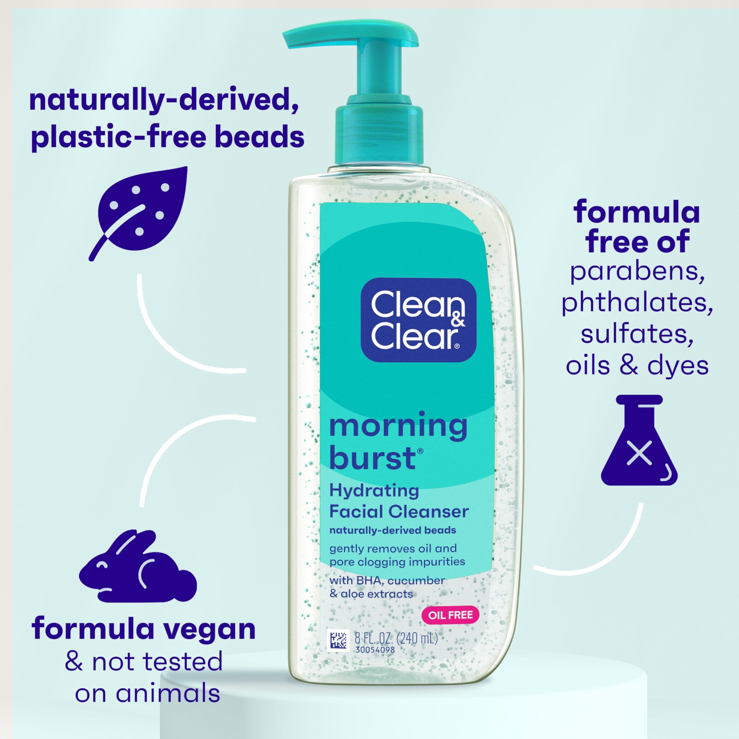 Cucumber extract close-up from Clean & Clear Morning Burst highlights refreshing feel.