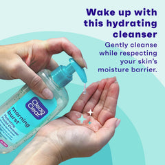 A rich foaming lather demonstrates how the Morning Burst cleanser cleanses daily.