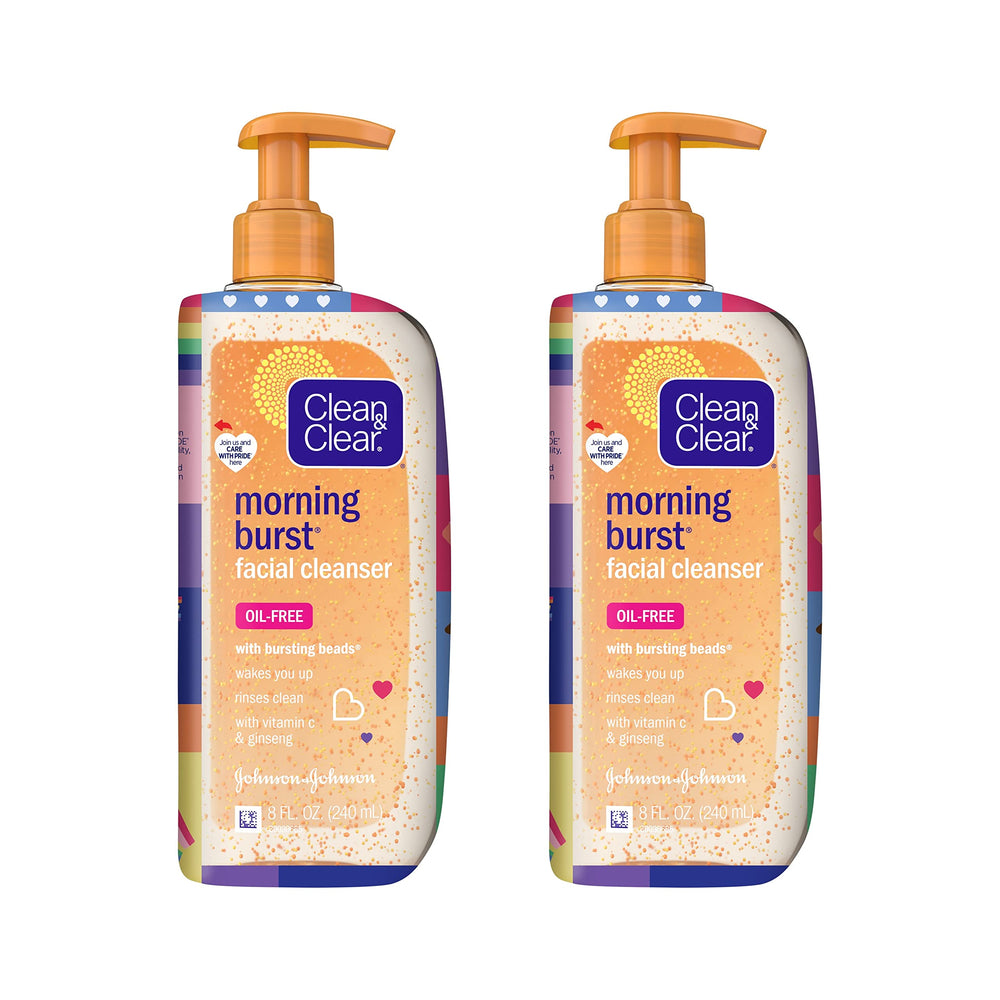 Clean & Clear Morning Burst pack de dos botellas para refrescar la piel y activar la mañana.
