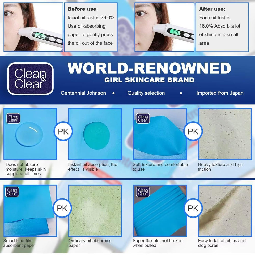 Close-up of the dispenser and a sheet for quick touch-ups by Clean & Clear.