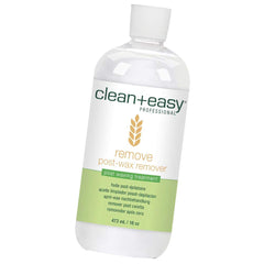 Clean + Easy After Wax Remover bottle with clear post-wax care label