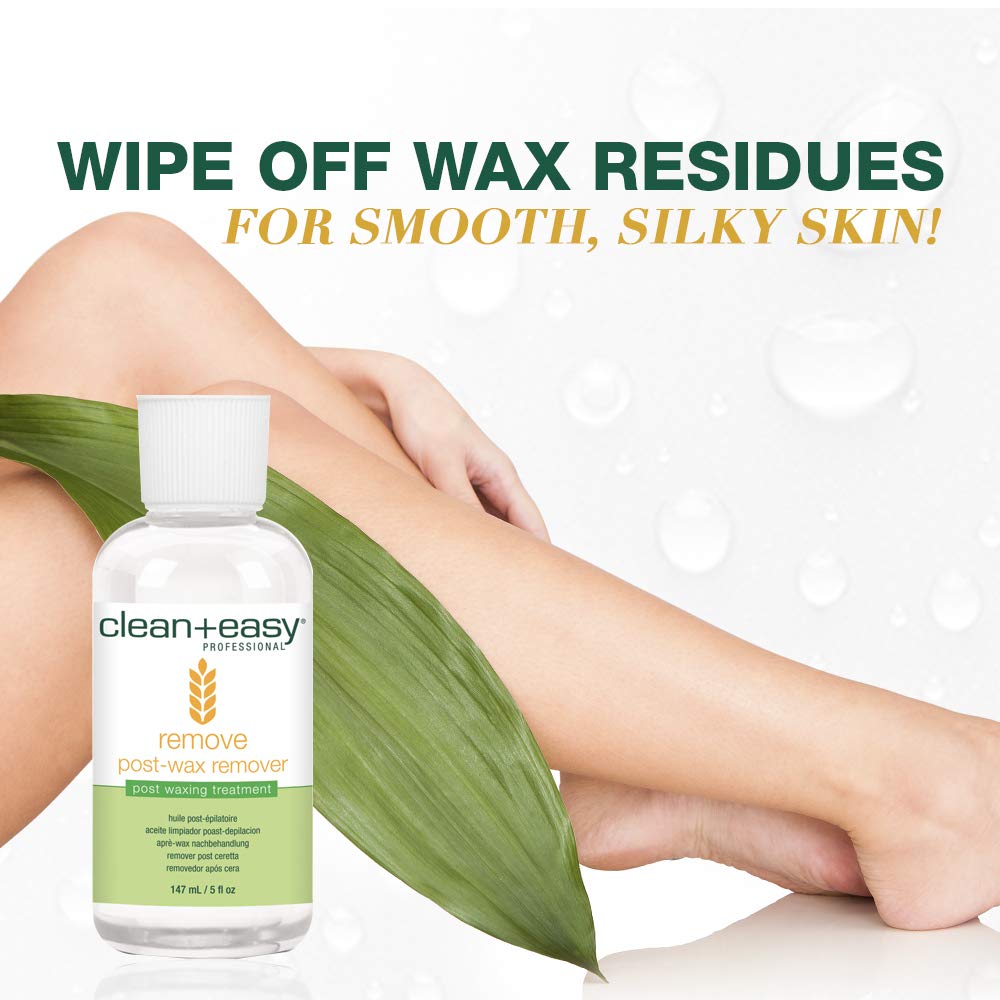 Clean + Easy After Wax Remover Oil applied to skin showing post-wax care