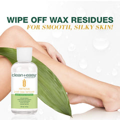 Clean + Easy After Wax Remover Oil applied to skin showing post-wax care