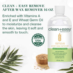 Applying Clean + Easy After Wax Remover on skin after waxing