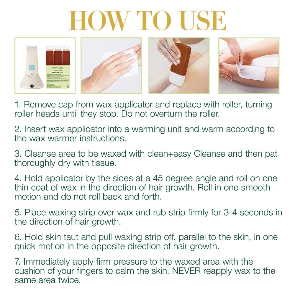 Label detail of Clean + Easy Vit E Roll-On Wax showing cruelty-free and USA-made