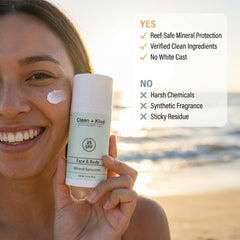 Clean + Kind Tallow Sunscreen face-body usage scene for daily outdoor protection