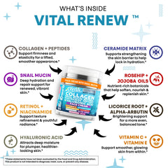 Vital Renew con vitamina C hidrata y aporta brillo natural a la piel.