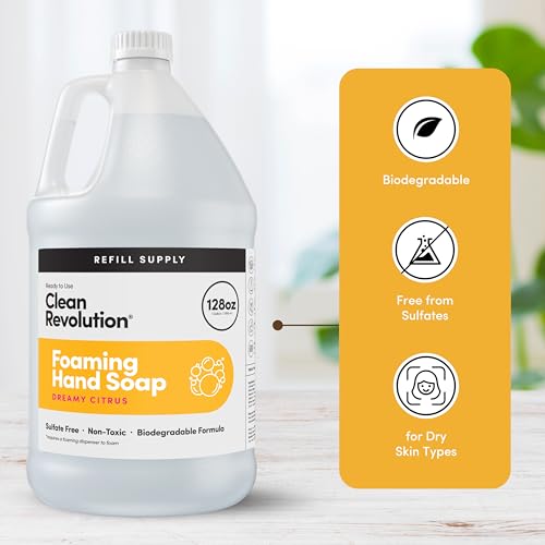 Hands using Dreamy Citrus foaming soap for smooth, gentle washing