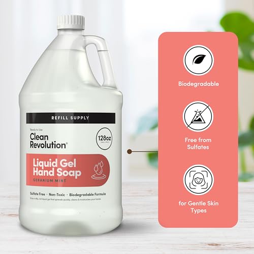 Envase recargable de 128 oz de Clean Revolution para reducir residuos