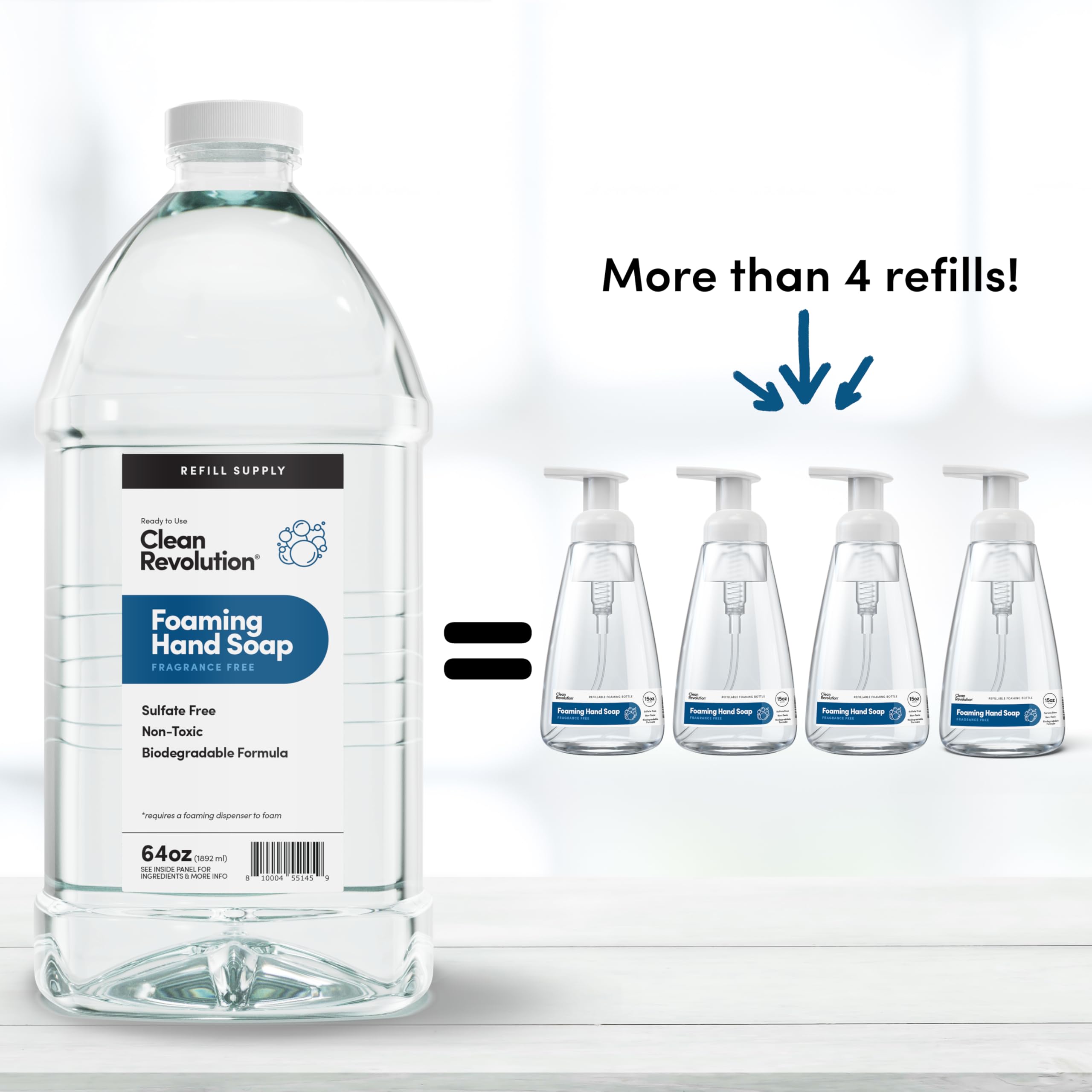 Envase reciclable de Clean Revolution para recambios de espuma