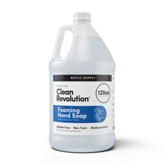 Clean Revolution refill bottle front view for eco-friendly hand soap refills.