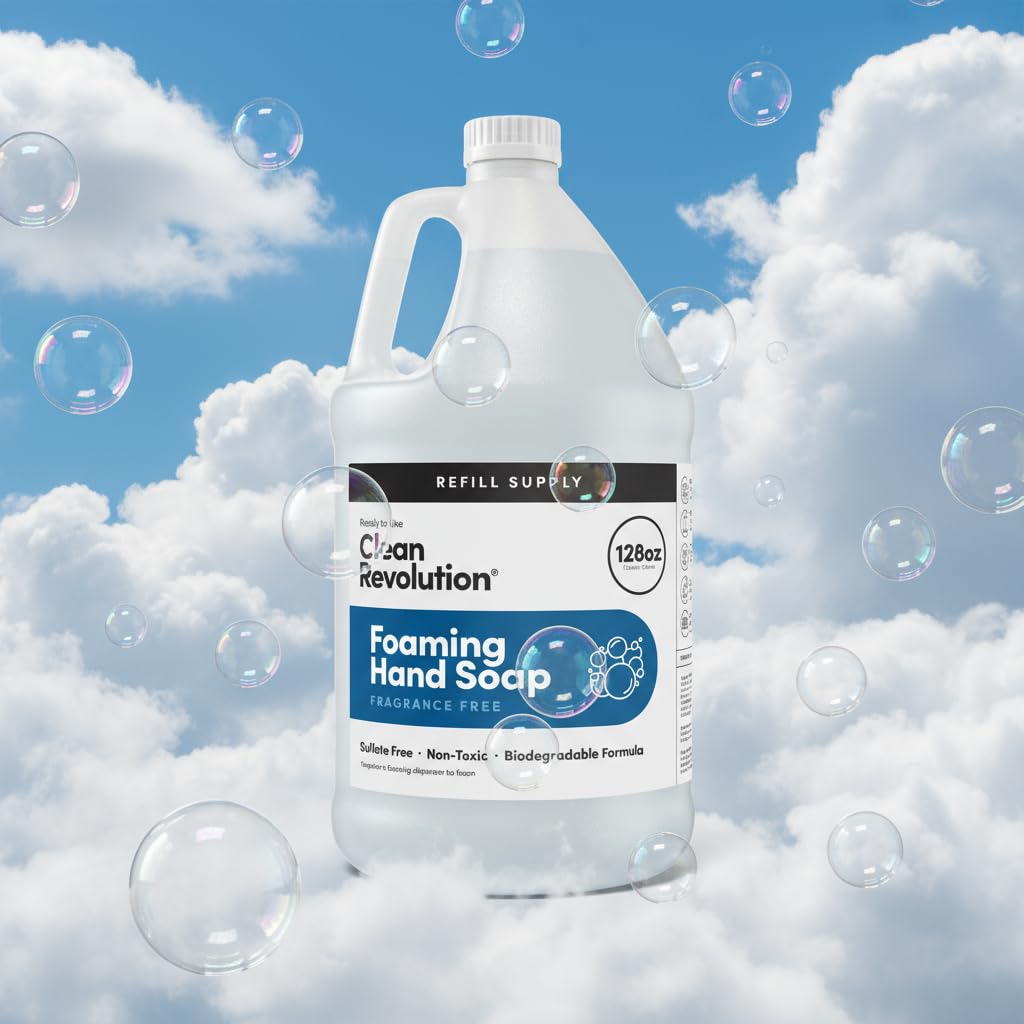Fillable refill fits Clean Revolution dispenser for mess-free use.
